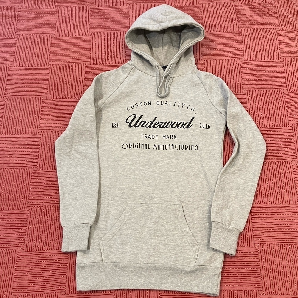 Women's small Gray Hoodie long Sweatshirt / sweater dress